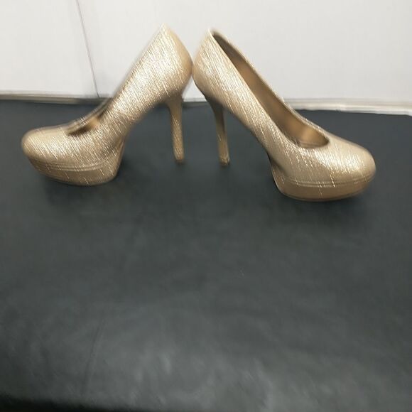 BRASH Womens SZ 11 Glitter Gold Man Made Materials High Heels. - Picture 2 of 8